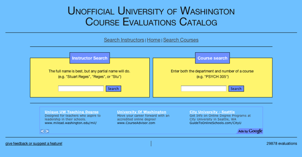 A screenshot of uwcourses.com